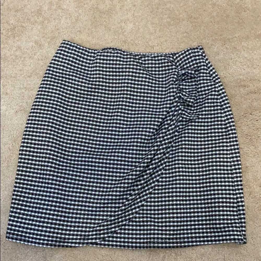 black and white checkerboard skirt